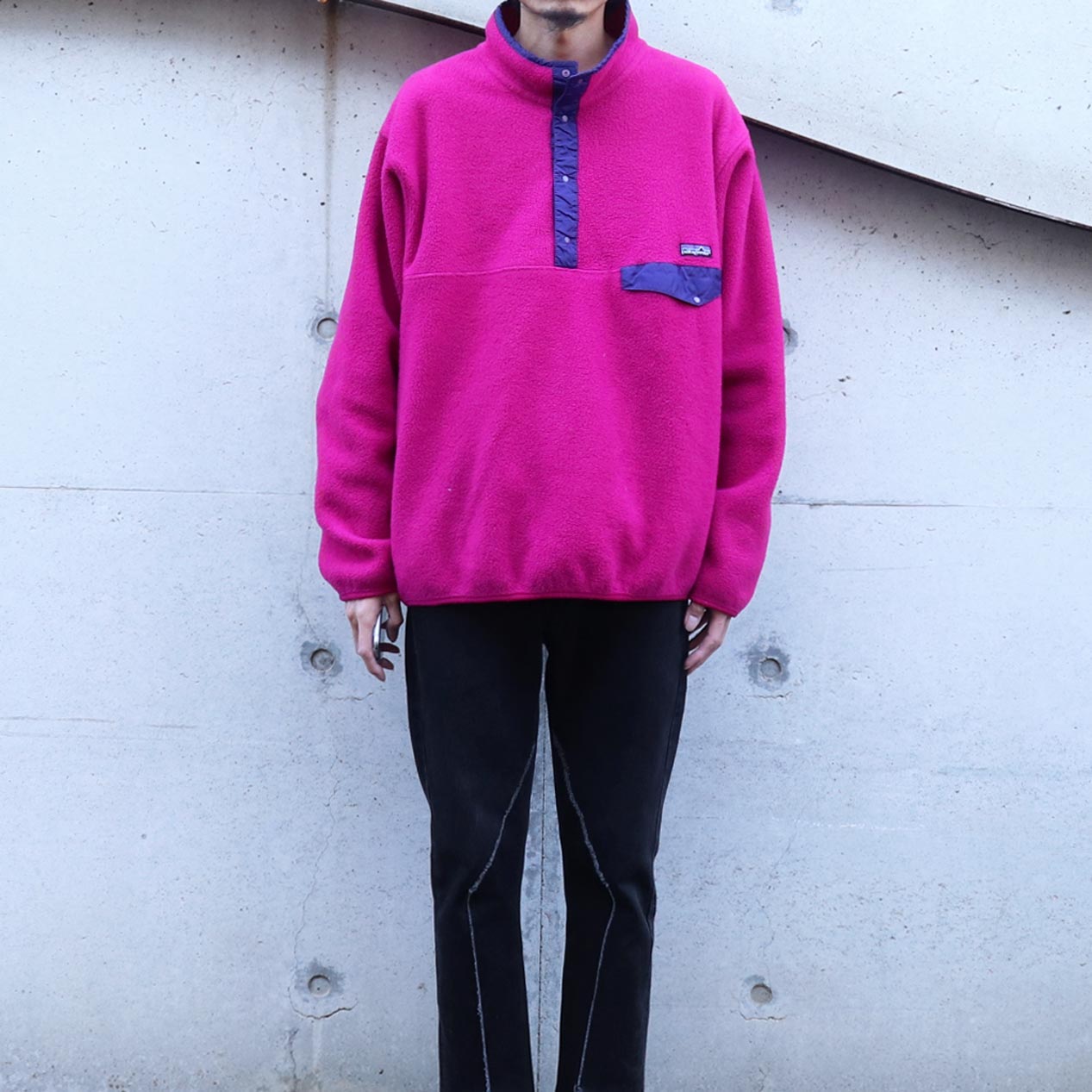 POST JUNK / 90's PATAGONIA ピンク×パープル スナップT [About XL]