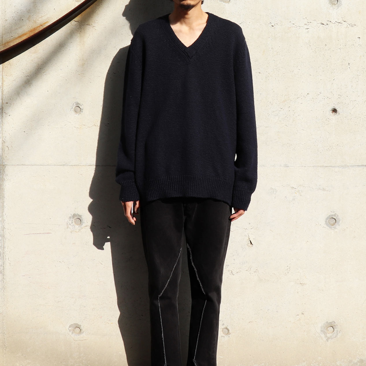 POST JUNK / MAISON MARTIN MARGIELA 10 / 07AW V-Neck Knit [XL]