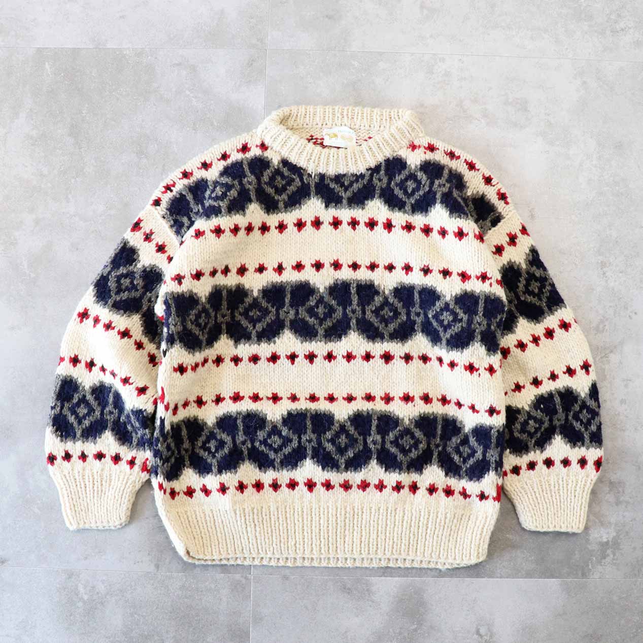 POST JUNK / 80's～ C.C.H. IMPORT Ecuador Knit Sweater [About XL]