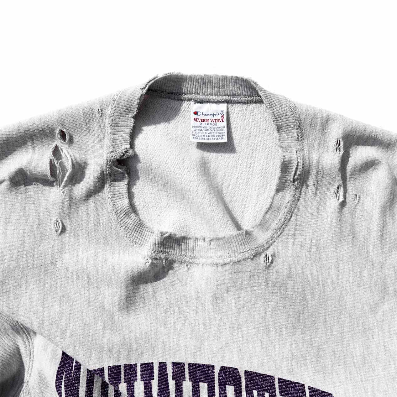 POST JUNK / 90's CHAMPION USA製 染み込みプリント ダメージ リバース