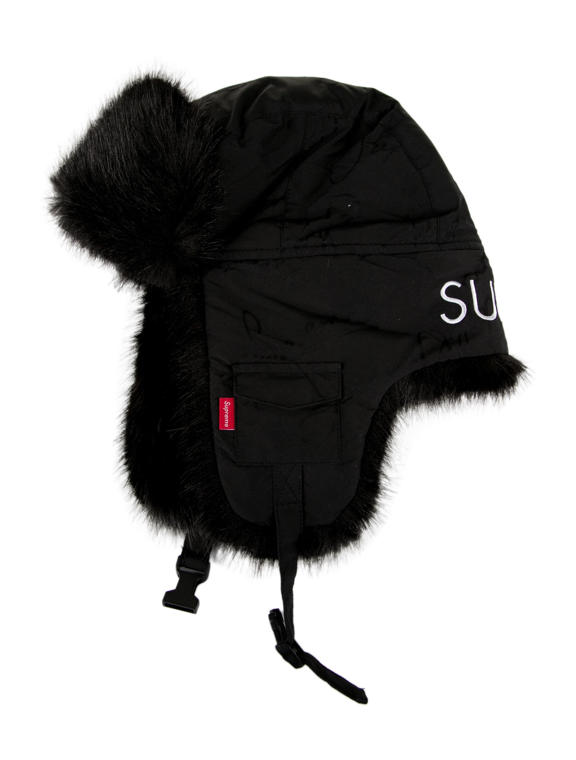 Supreme Faux Fur Signature Trapper - Black Hats, Accessories