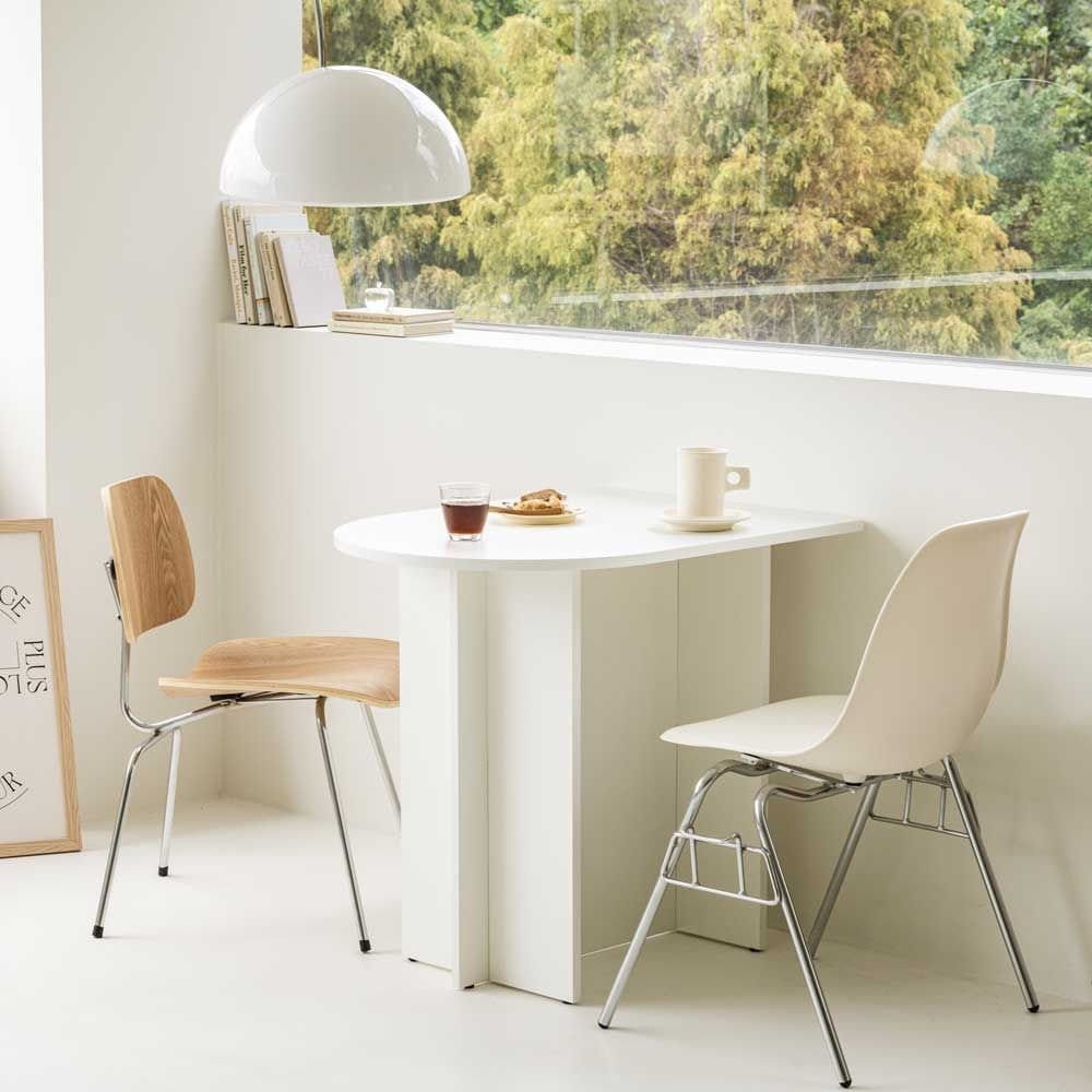 woodray ホームカフェ 半楕円 ダイニングテーブル 80cm［2色