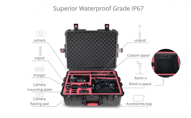 人気カメラスタビライザー DJI Ronin-S を組み立てたまま収納可能！PGY