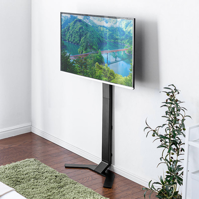 奥行きスリムで壁面に寄せて設置できる、薄型テレビスタンドを6月23日