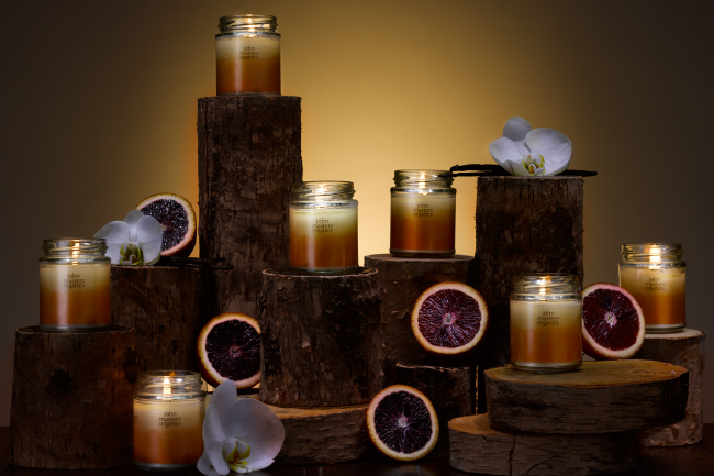 人気のブラッドオレンジ＆バニラの香りのソイワックスキャンドルが数量