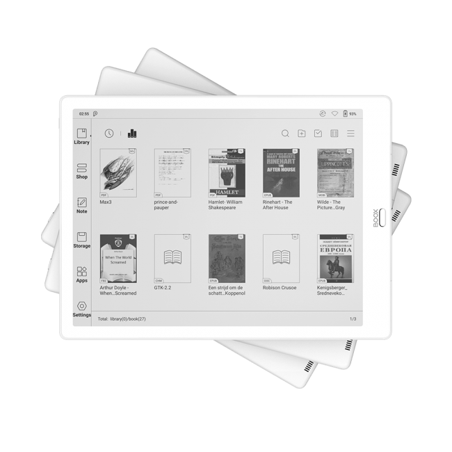 E-inkパネル搭載の13.3インチ大型E-ink Androidタブレット Boox Max3