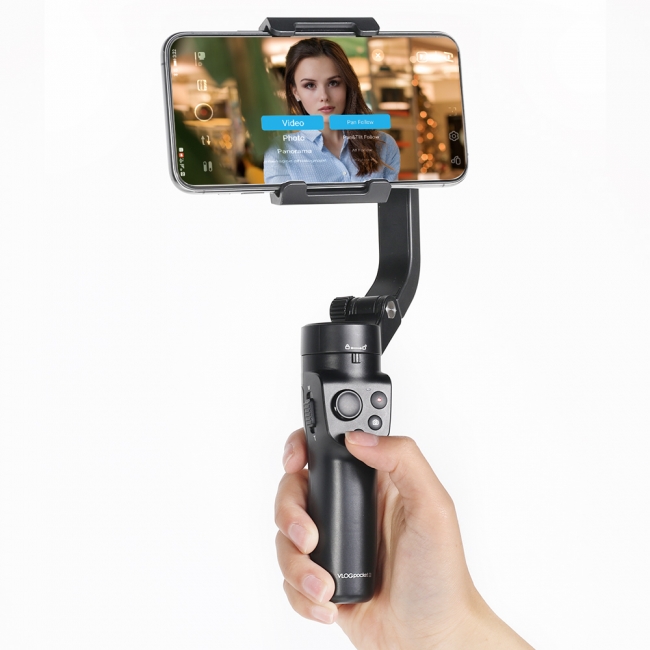 世界最軽量、手のひらサイズで操作性が向上したスマホ用ジンバル「VLOG