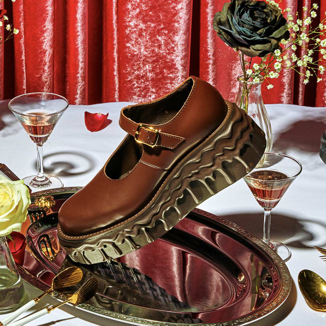 残り1点】【本革】メルティングチョコレート メリージェーン（ブラウン