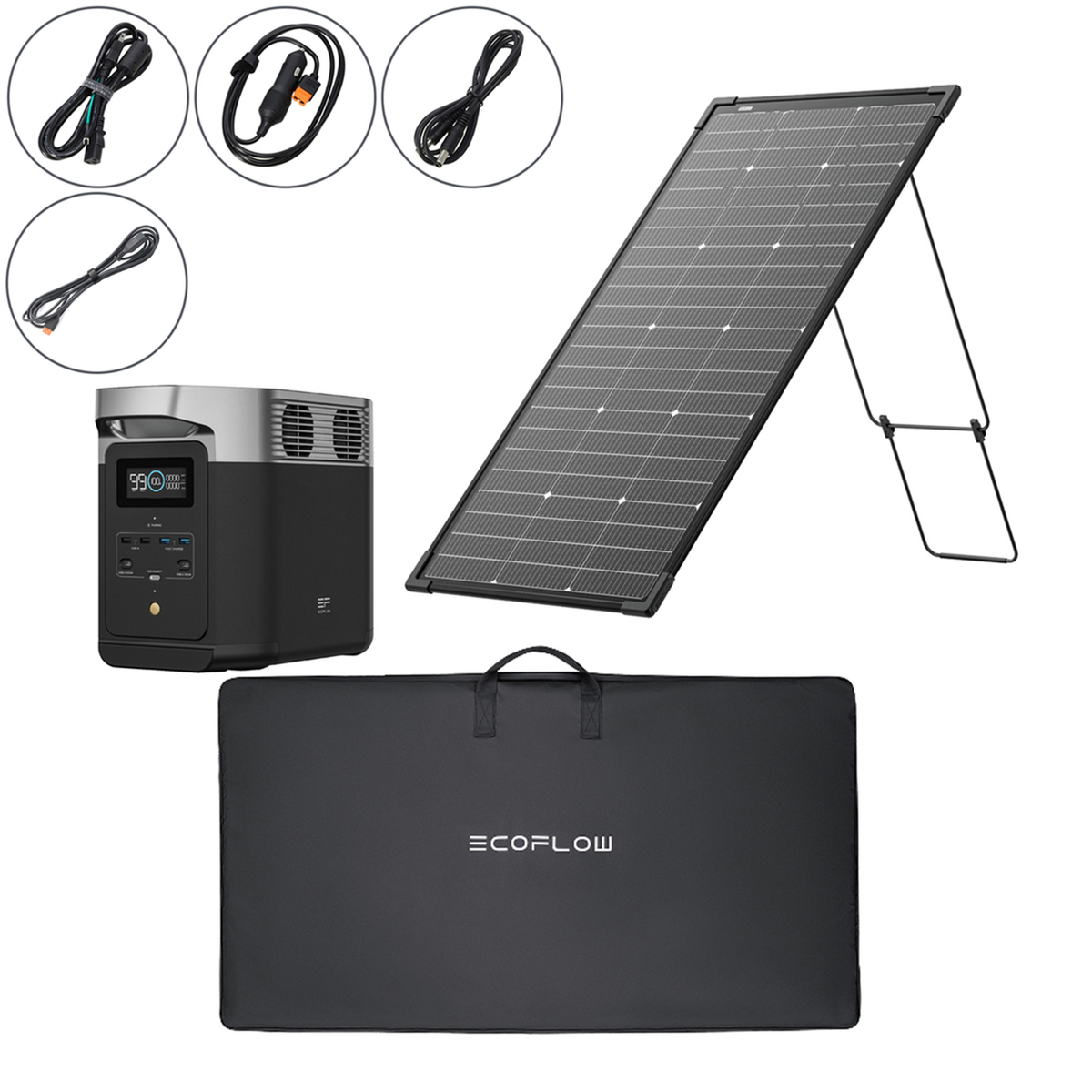 エコフロー デルタ2&125W両面ソーラーパネル&専用バッグ エコフロー