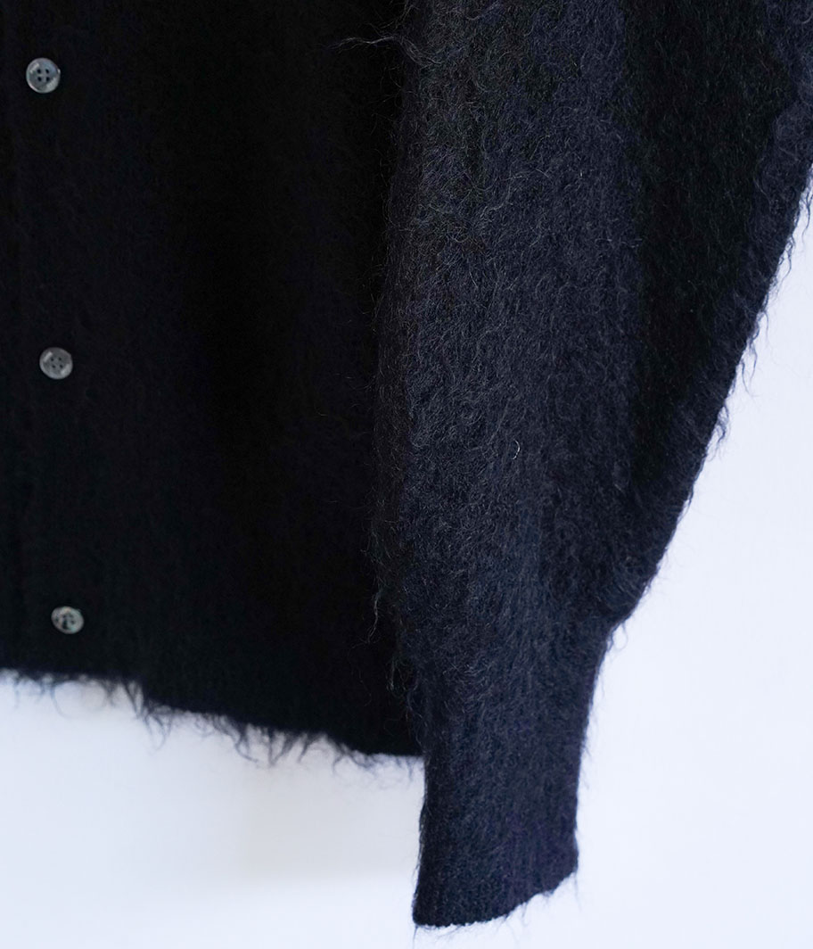 YOKE BRUSHED MOHAIR KNIT SHIRT [BLACK] - Fresh Service NECESSARY
