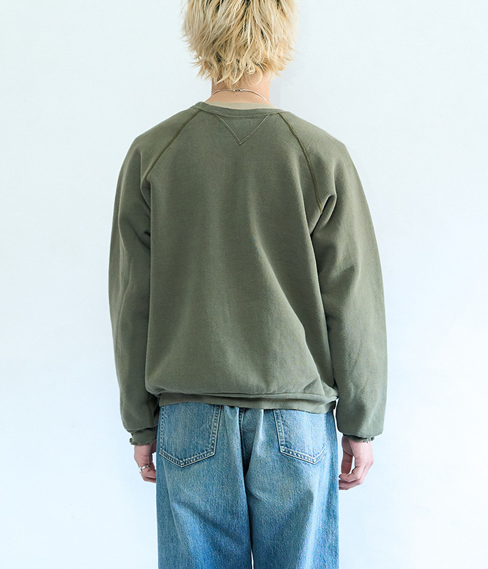 A.PRESSE Vintage Double V Sweatshirt [OLIVE] - Fresh Service
