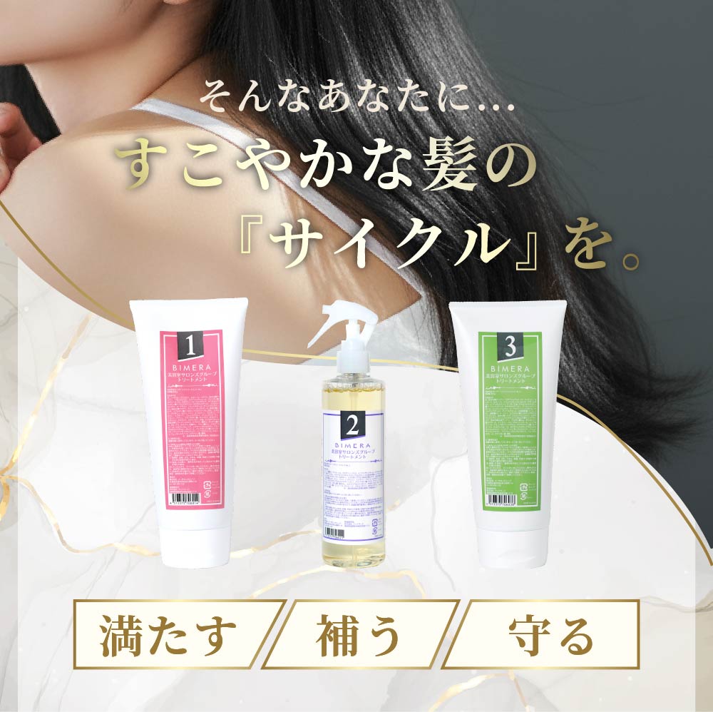 BIMERA 123セット｜自宅で本格髪質改善。再構築3ステップ – ラフィー