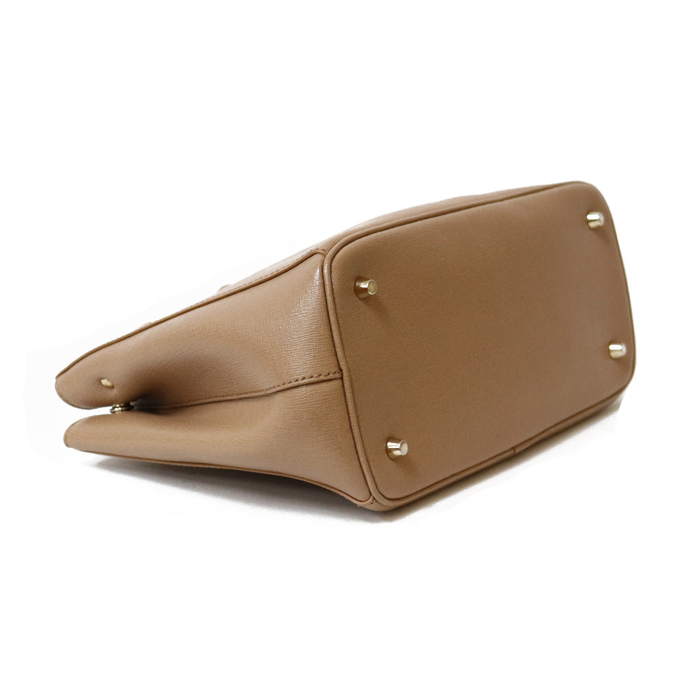 Used] Furla handbag shoulder bag, 2way leather beige beige ladies