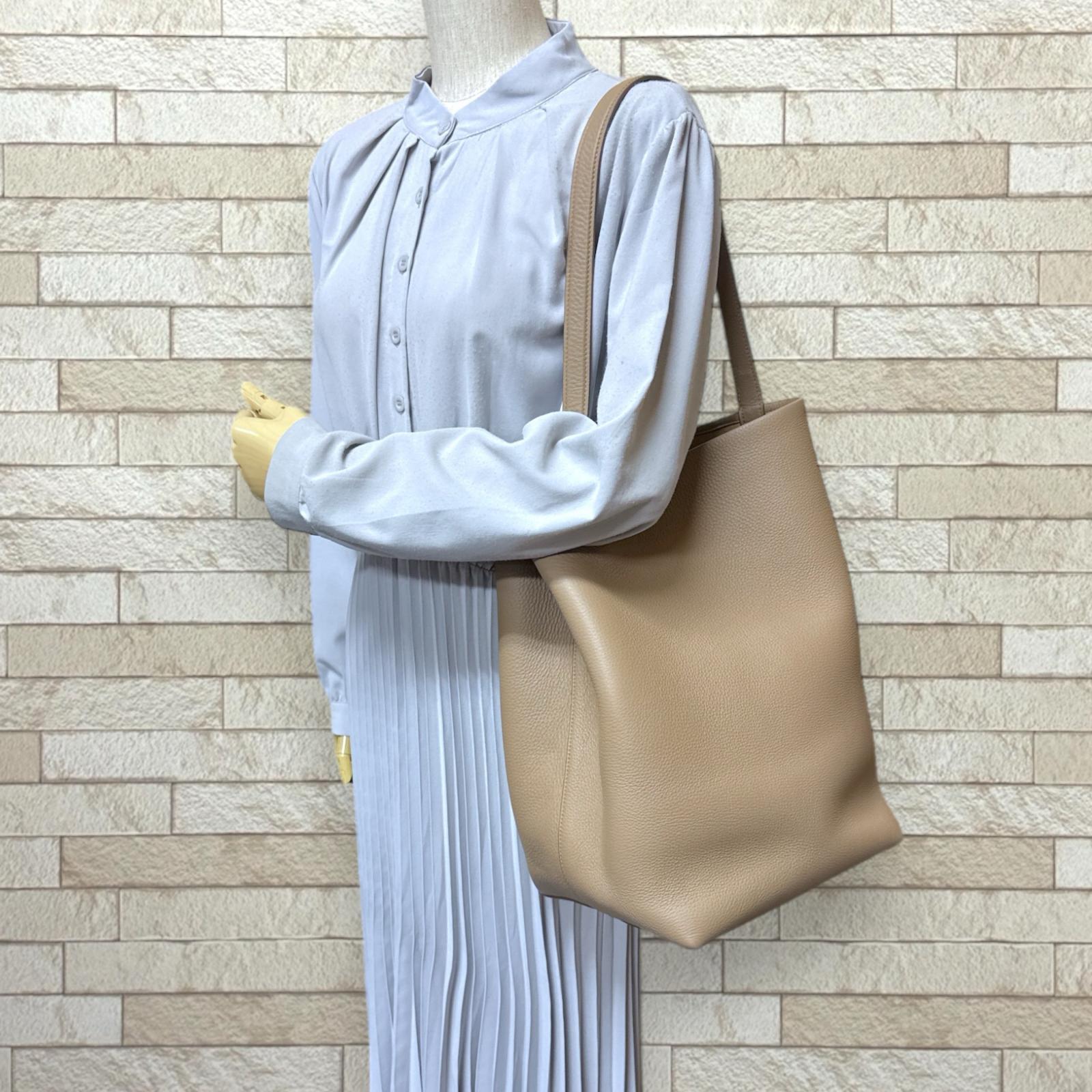 The Row ザ ロウ LARGE N / S PARK TOTE トートバッグ レザー ベージュ