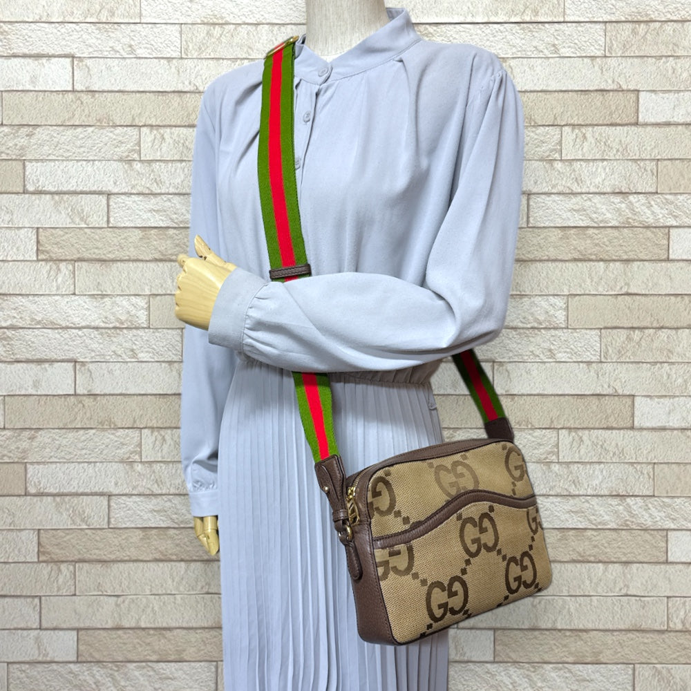 GUCCI グッチ ジャンボGG ショルダーバッグ レザー ベージュ