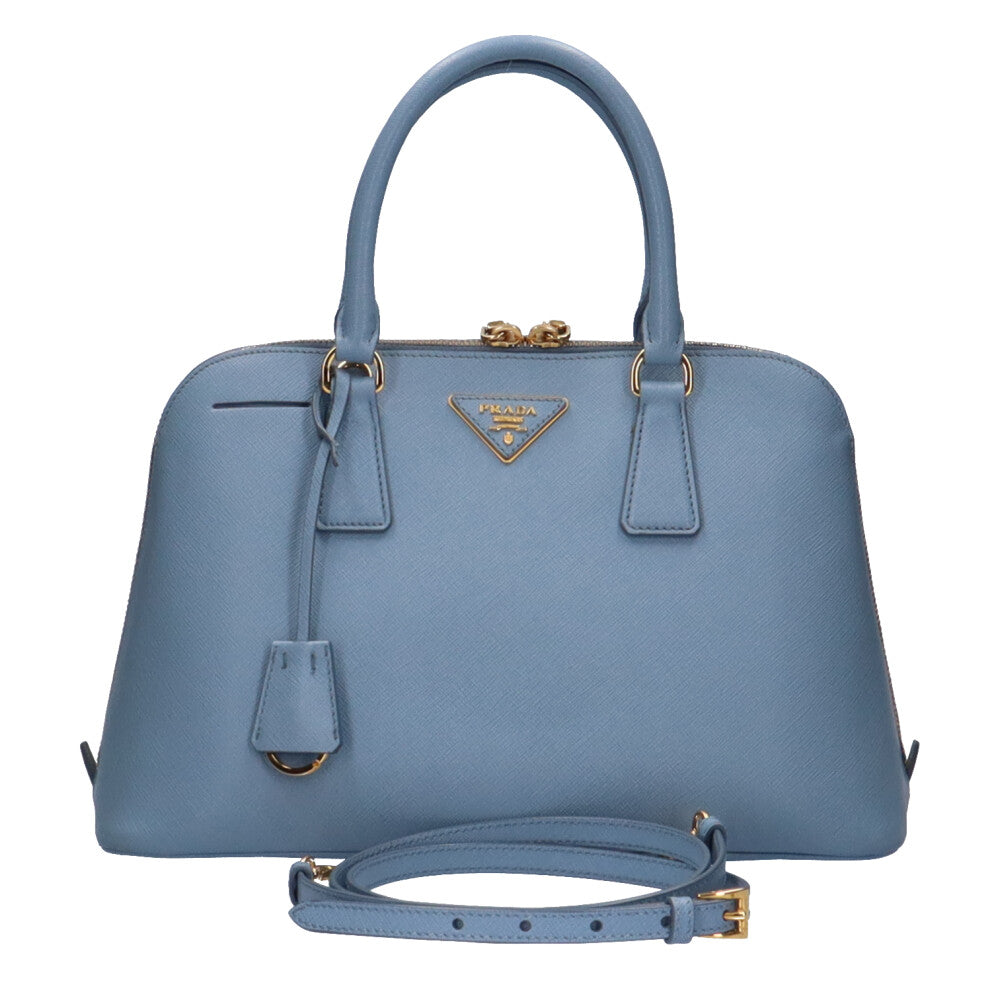 プラダ PRADA サフィアーノ ショルダーバッグ レザー 水色 レディース