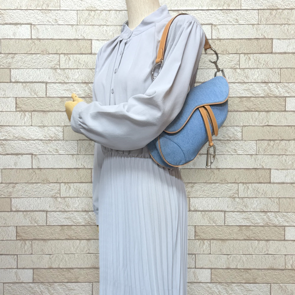 Dior ディオール サドルバッグ ショルダーバッグ デニム ブルー
