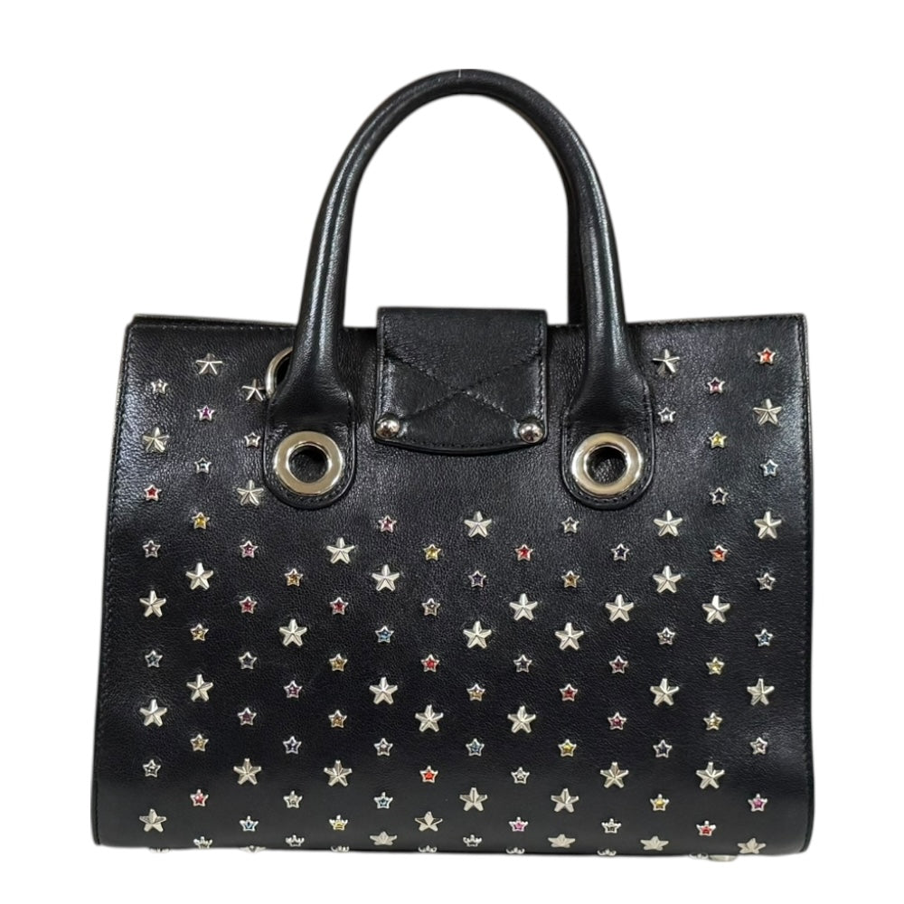 JIMMY CHOO ジミーチュウ スタッズ ショルダーバッグ レザー ブラック