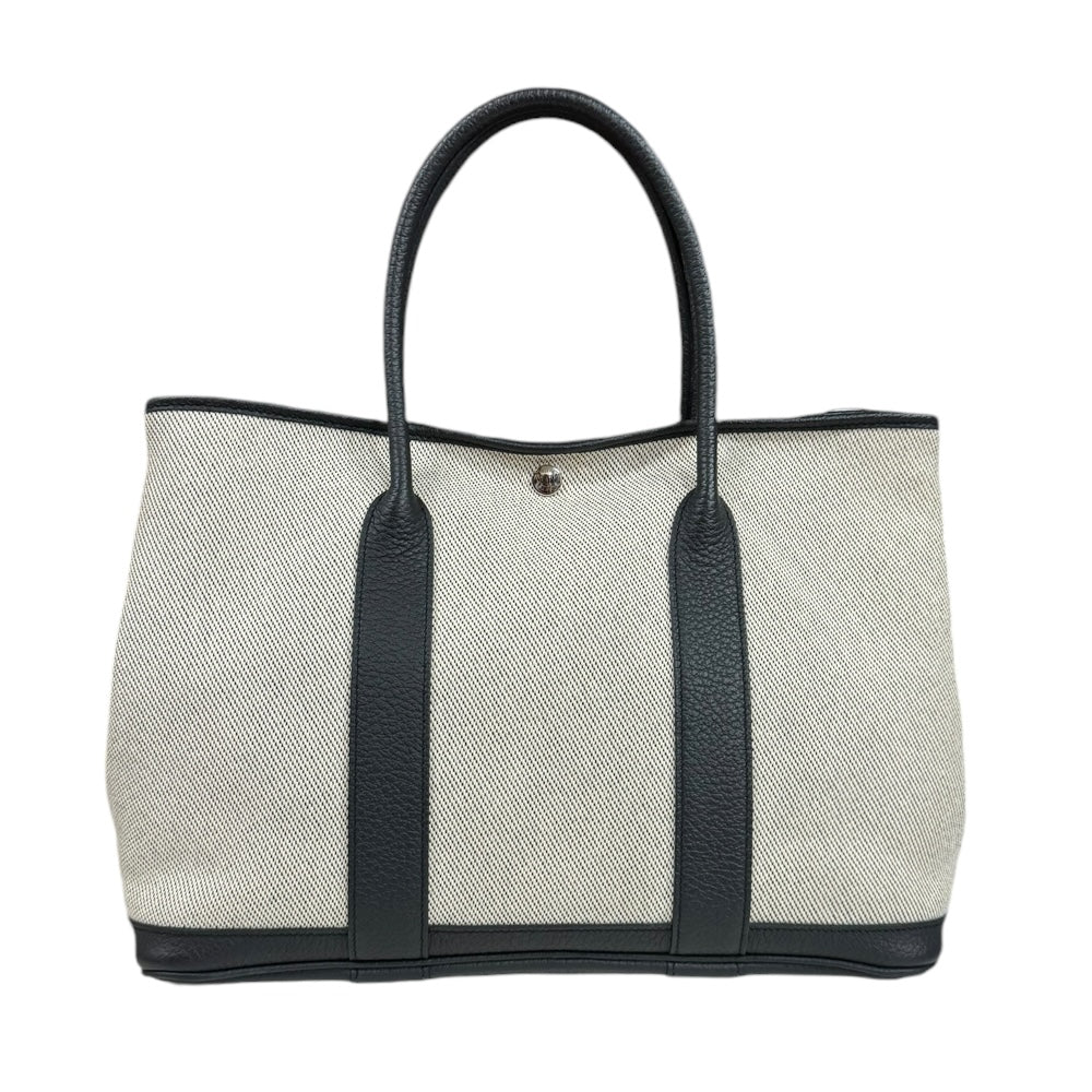 HERMES エルメス ガーデンパーティPM ハンドバッグ レザー ブラック