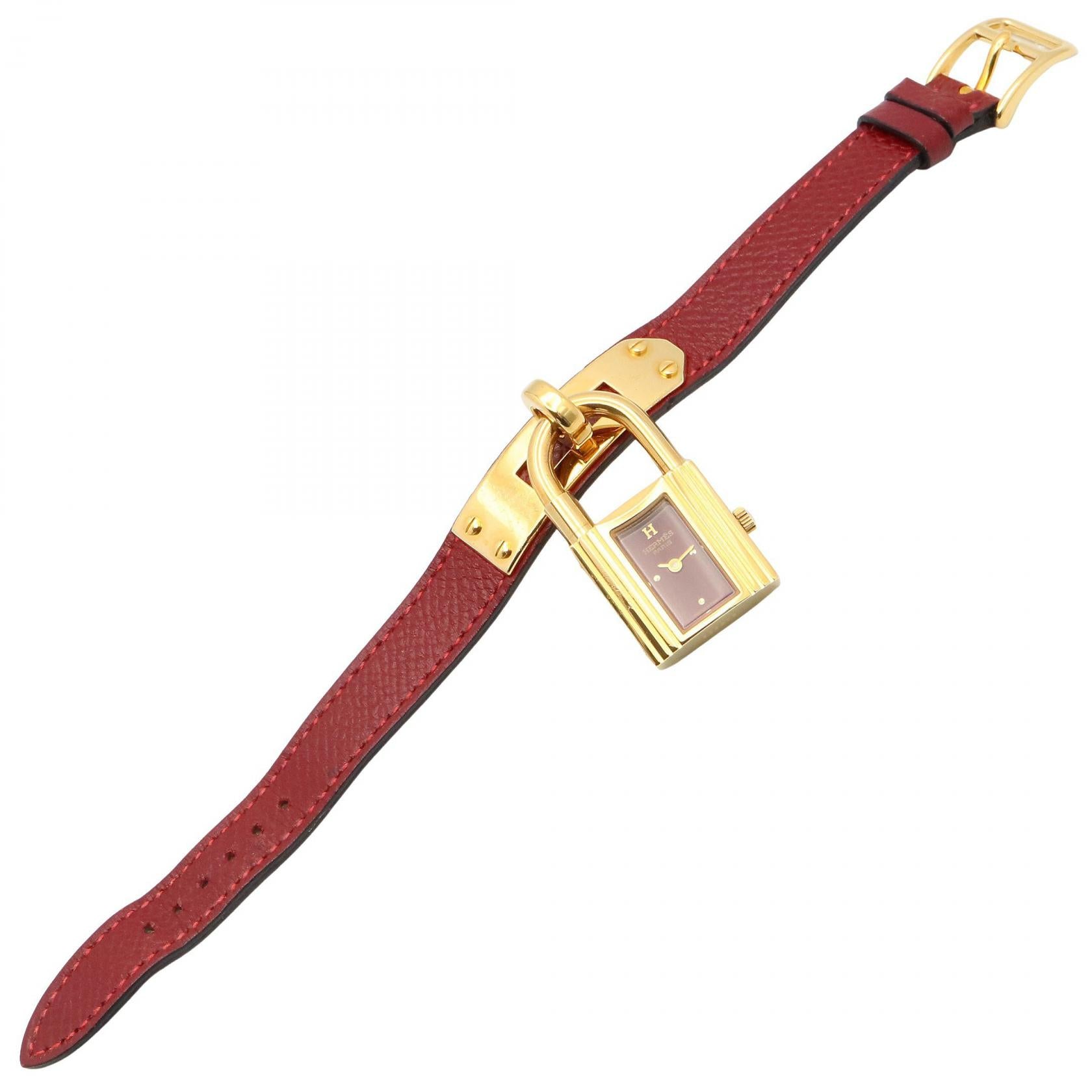 ケリーウォッチ レディース 腕時計 クオーツ GP レザー ボルドー