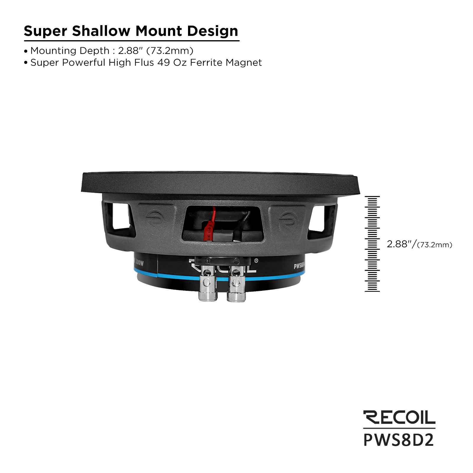 PWS8D2 8-INCH DUAL 2-OHM SUBWOOFER - Recoil Audio USA
