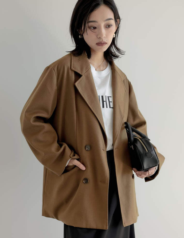 ウール混チェックor無地ミドルコート - ジャケット/アウター通販