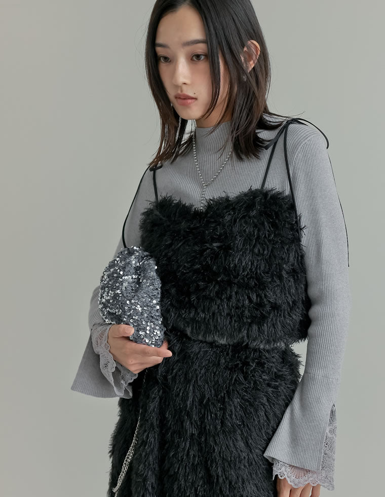 ラメフェザーキャミソールビスチェ - トップス通販 | 人気レディース