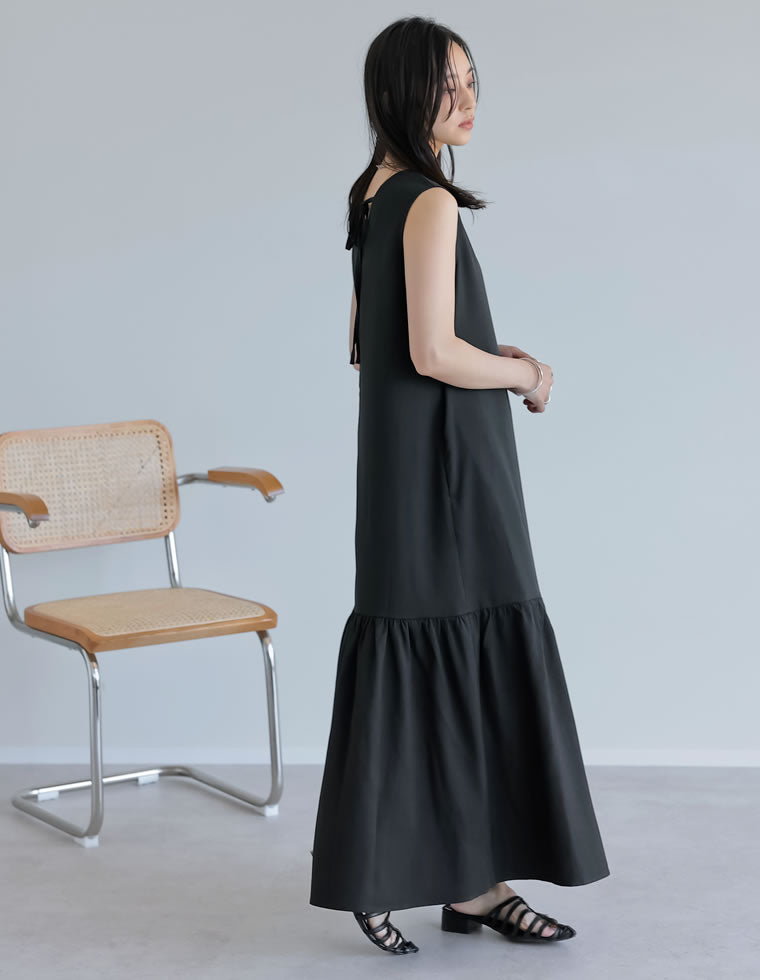 ギャザー切り替えノースリーブワンピース - ワンピース通販 | 人気