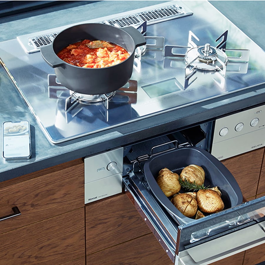 ビルトインガスコンロ DELICIA(デリシア) 3V乾電池タイプ | Rinnai