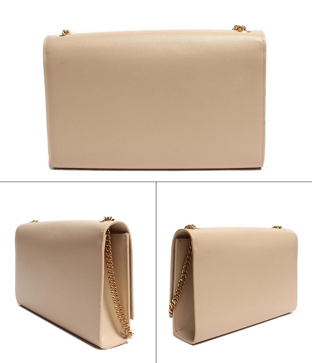 サンローランパリ チェーンレザーショルダーバッグ YSLロゴ ゴールド