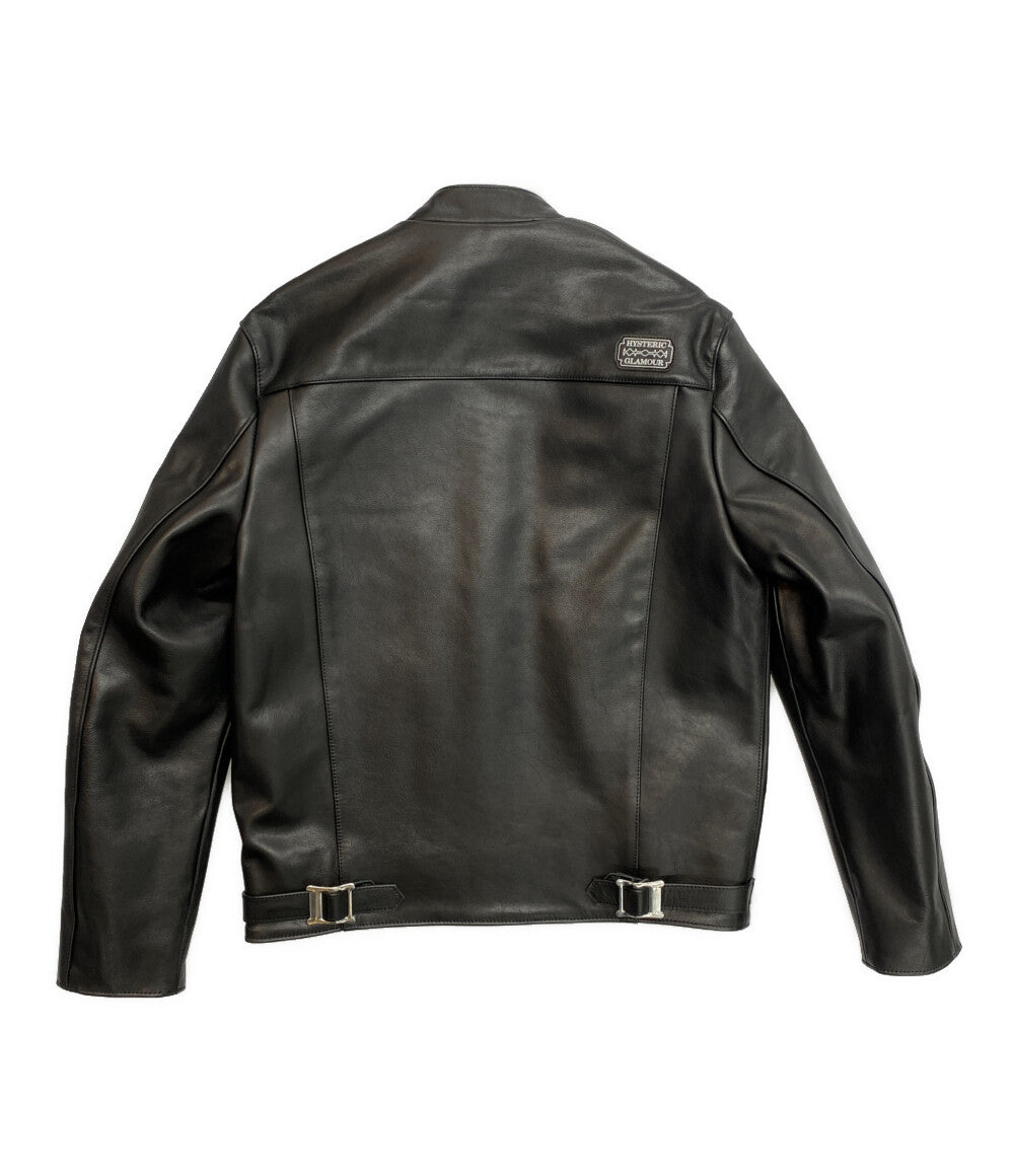 ヒステリックグラマー シングルライダースジャケット RAZOR BLADE LOGO