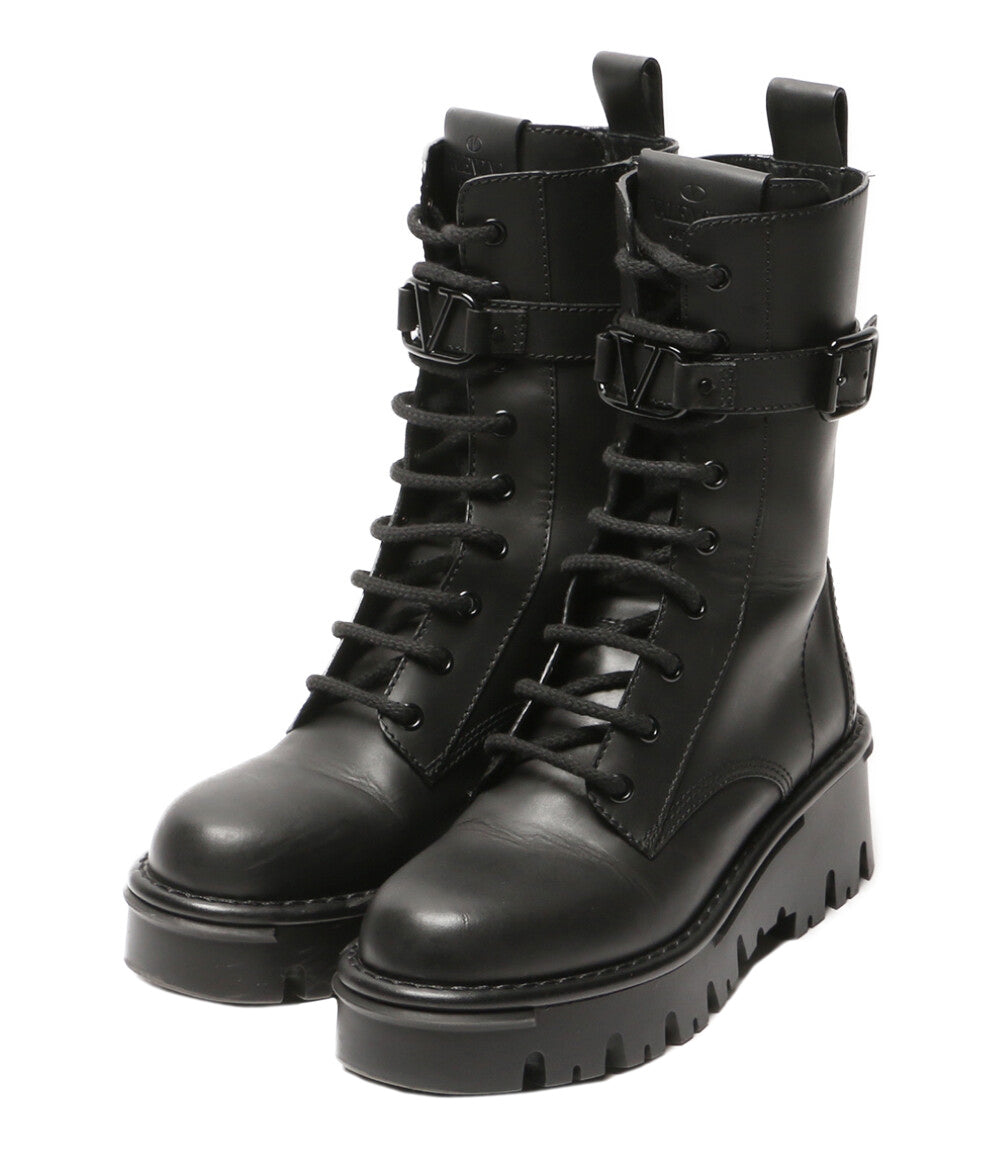 VALENTINO Vロゴ レースアップブーツ レディース SIZE 36.5