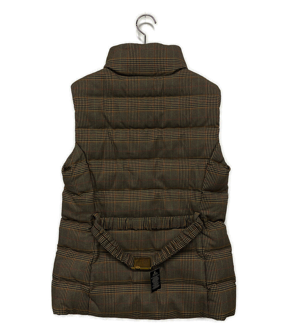 美品 RALPH LAUREN ダウンベスト グレンチェック ブラウン レディース