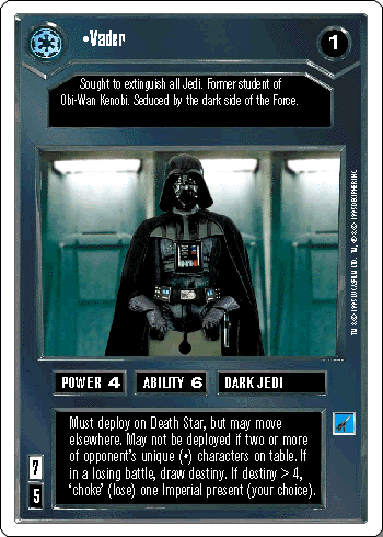Virtual Set 19 Spoiler - Vader (V) - Star Wars Players Committee