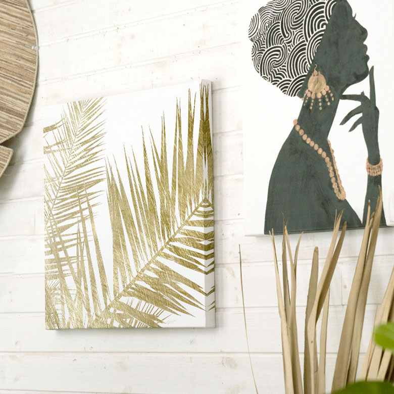 インテリアパネル ボタニカル柄ゴールド70☆インテリア雑貨 壁飾り
