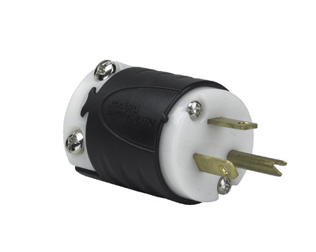 15A, 277V Extra-Hard Use Spec-Grade Plug, Black and White