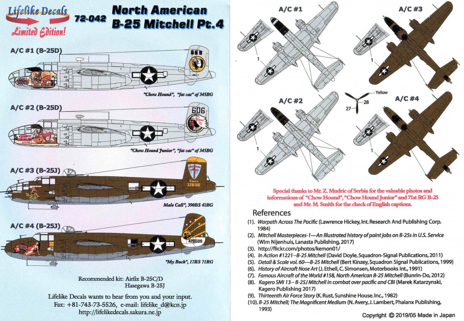 North American B-25 Mitchell Decals, Part 4 | IPMS/USA Reviews Website