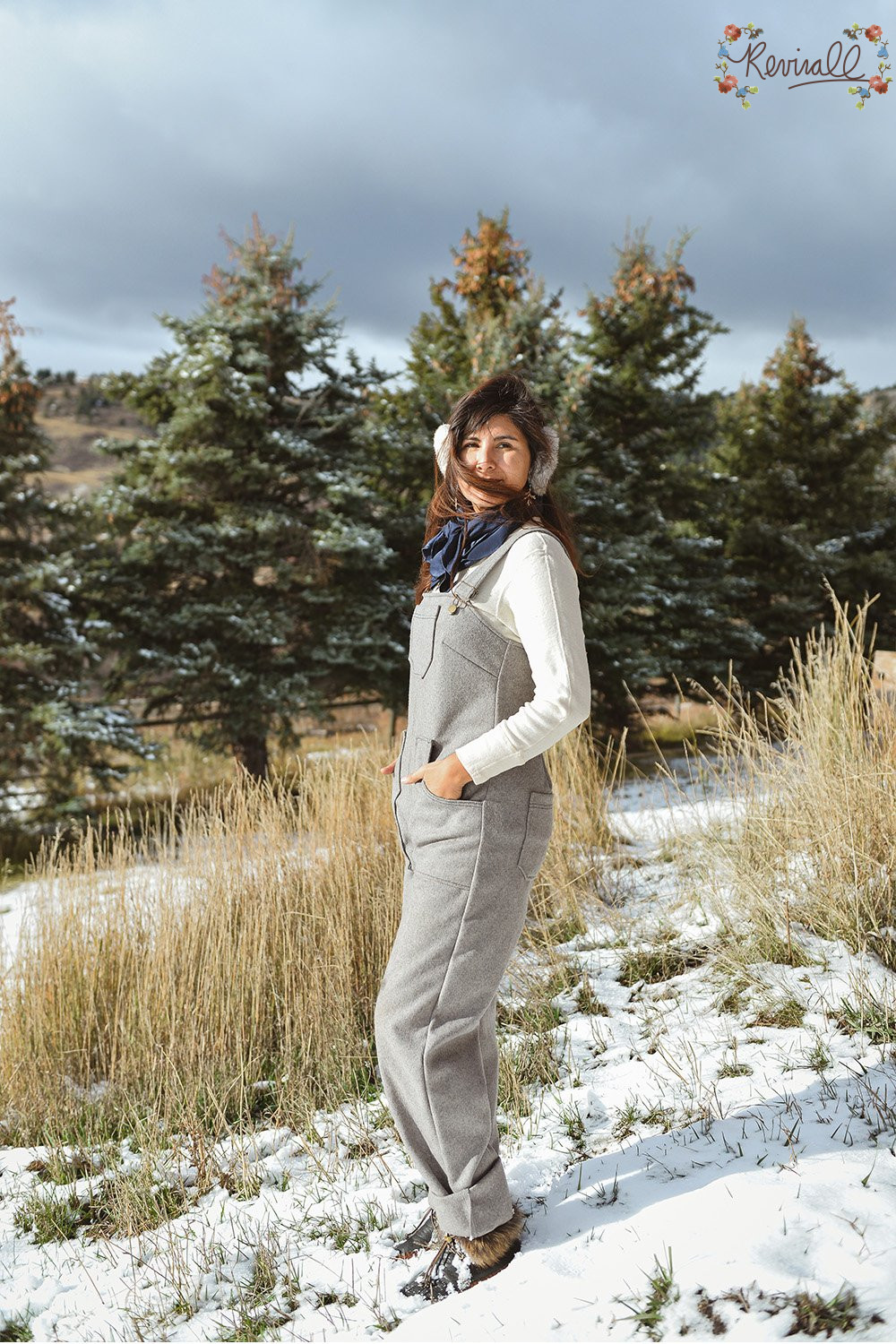 Felted Grey Wool Overalls