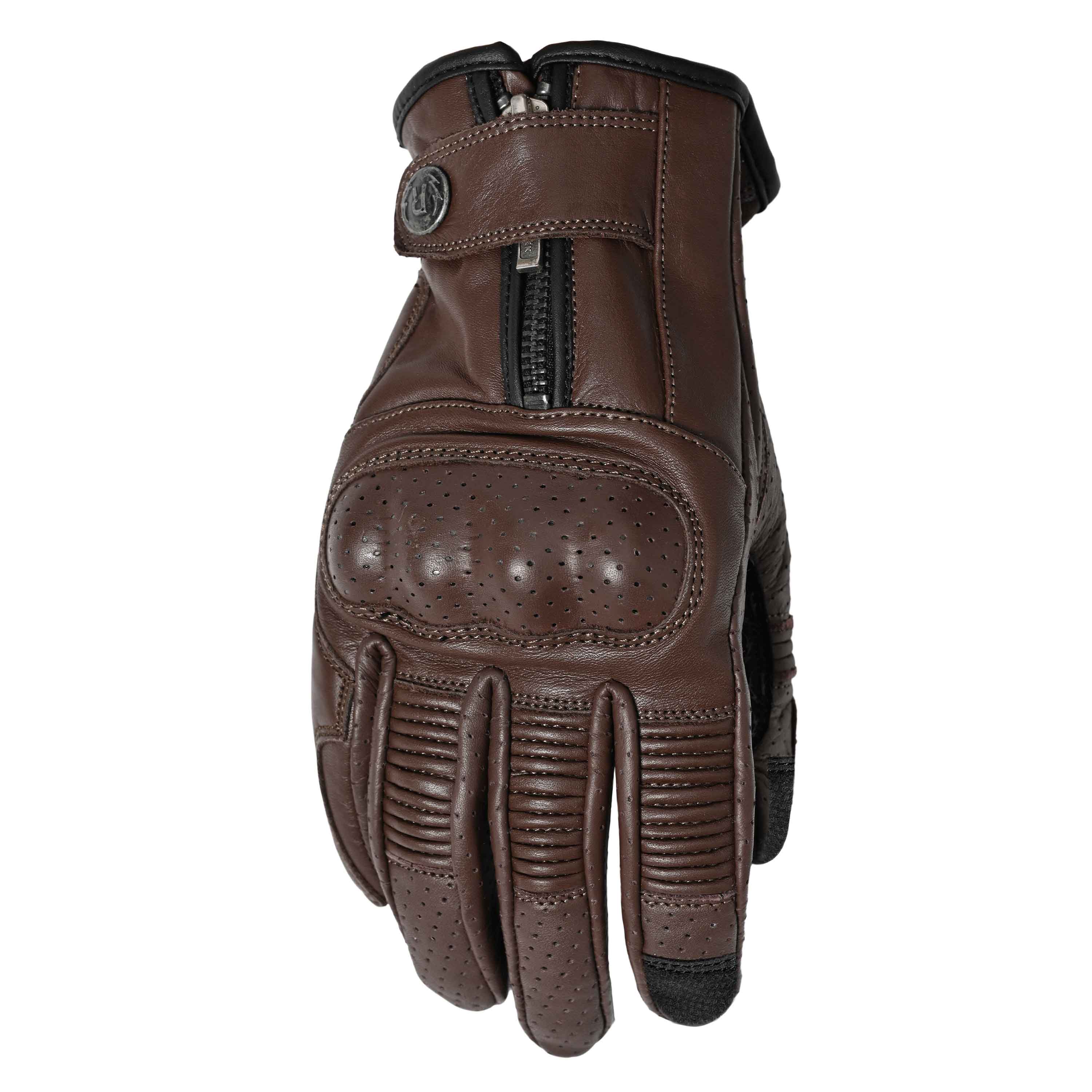 RIDEZ MOTO GLOVES DEFOE バイク用 レザーグローブ BROWN RLG2201