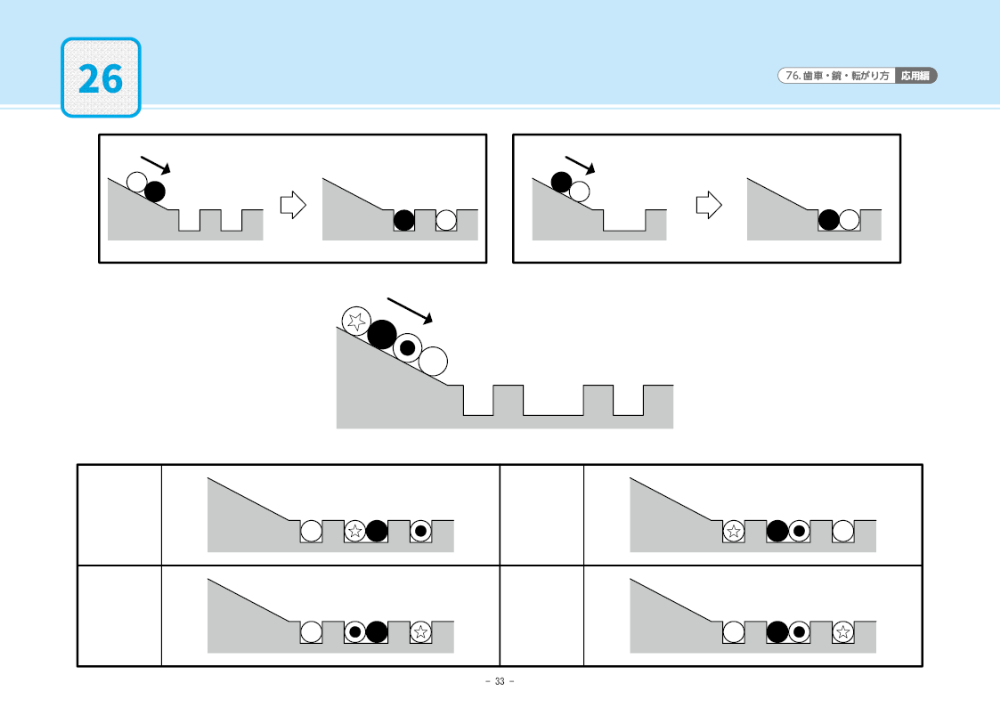 76 単元別ばっちりくんドリル 歯車・鏡・転がり方(応用編)｜小学校受験