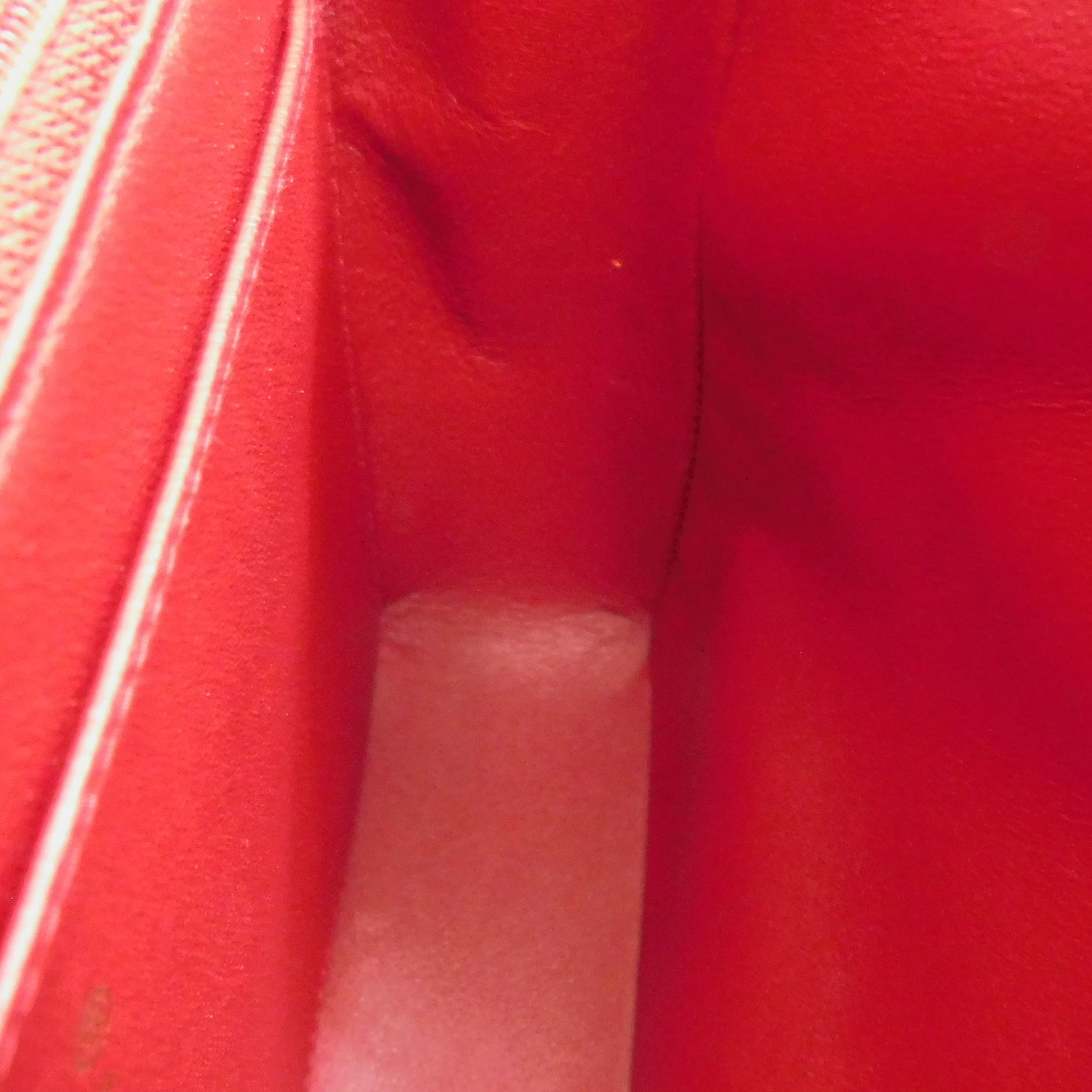 CHANEL Matelasse Lamb Skin Leather Red Turn Lock Shoulder Bag