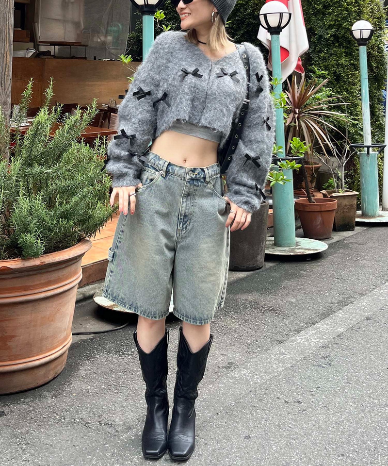 サテンリボン2WAYニットカーディガン｜SPIRALGIRL スパイラルガール