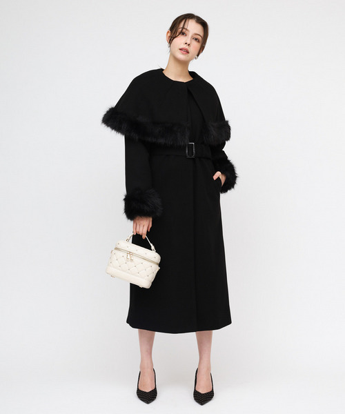 ケープ付2wayロングノーカラーコート｜ROYAL PARTY ロイヤルパーティー