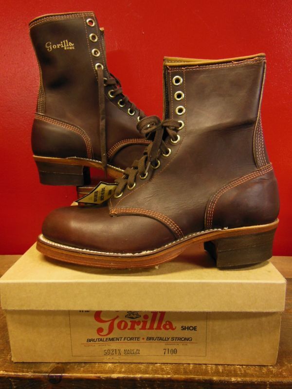 1960'S DEADSTOCK THE GORILLA SHOE WORK BOOTS SZ/10EEE - ROCK-A