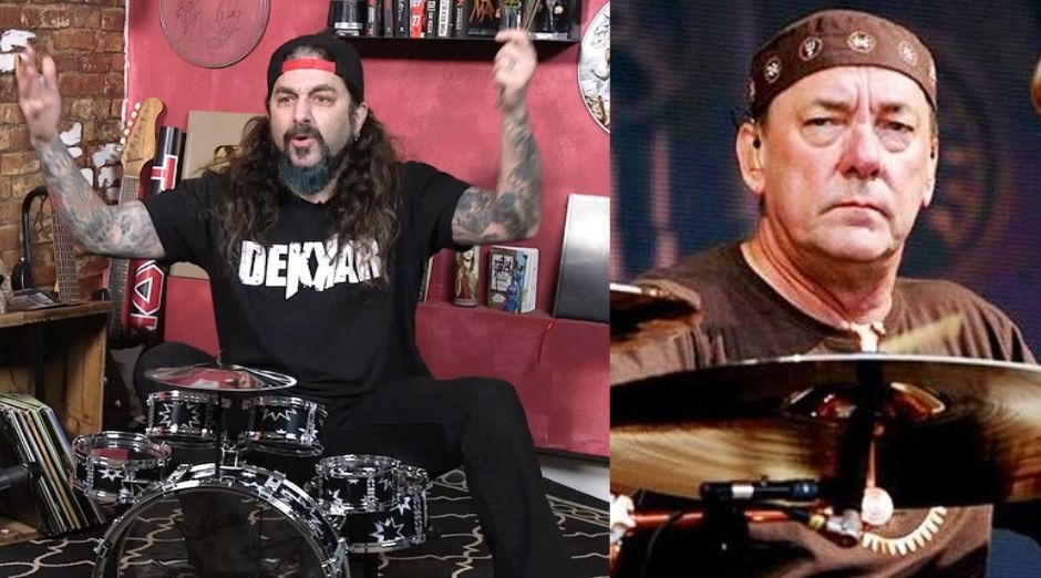Mike Portnoy plays Neil Peart songs on kid's drum kit