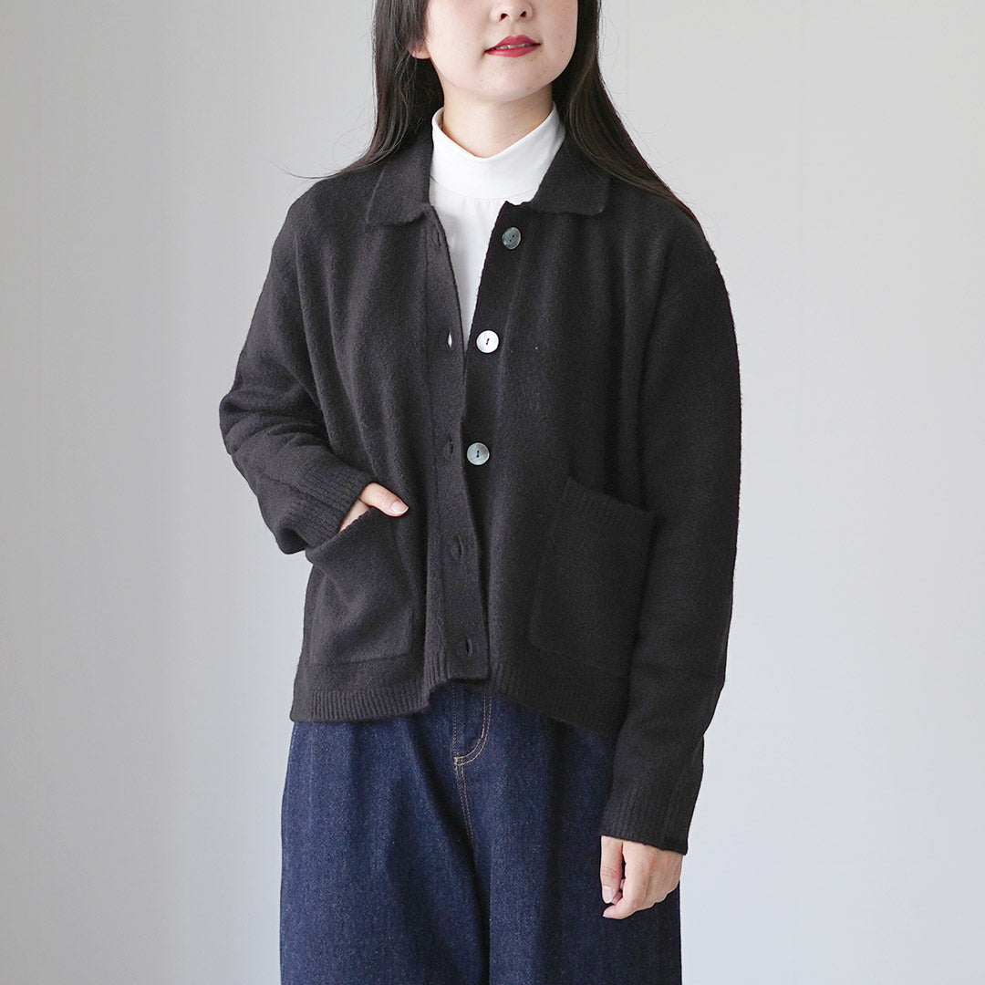 mizuiro ind（ミズイロインド） 襟付き ショートカーディガン / ニット