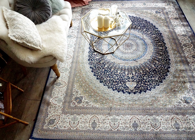 専用Y2811 シルク100% 細密手織り100万ノット ペルシャ絨毯 シルク100