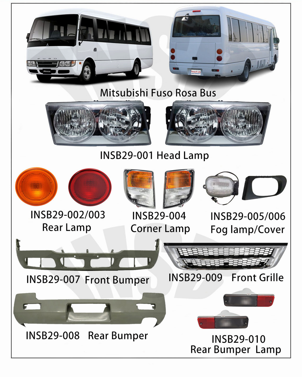 三菱ふそう ローザ バス用 リア ドアロック 4点セット バックドア