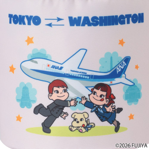 ペコちゃんがANAのCAに♪ 国際線就航40周年記念デザインのグッズが登場