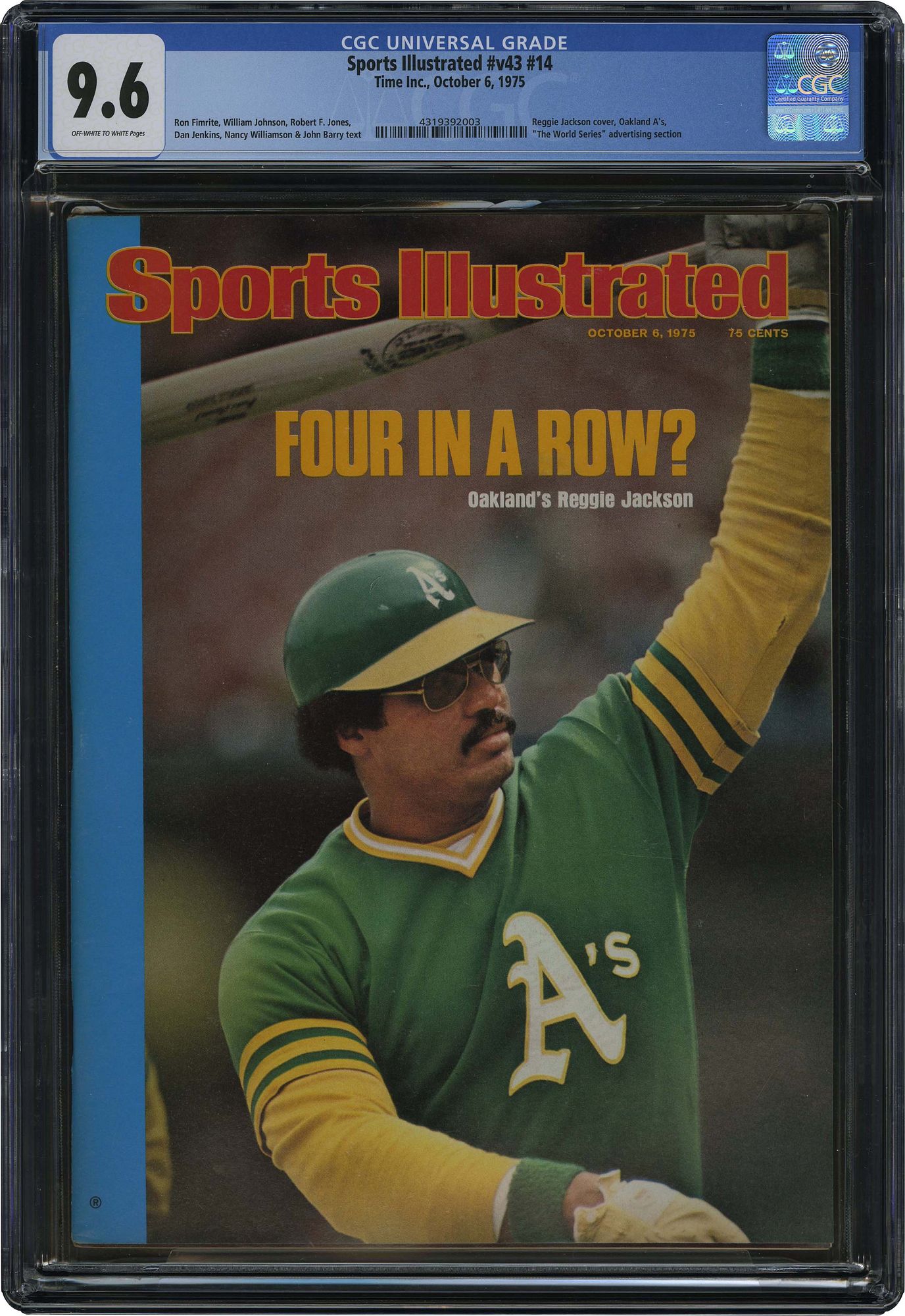 Oct. 6, 1975 Sports Illustrated Reggie Jackson [Oakland A's] 